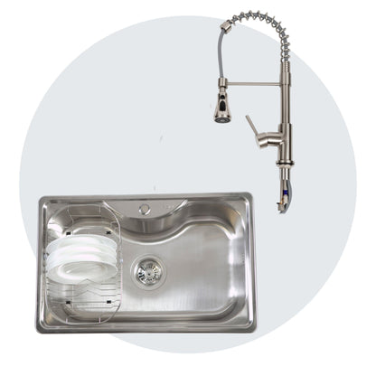 Kit Grifería Top Pro + Lavaplatos Acqua Sobre Cubierta FDV-Kitchen Center