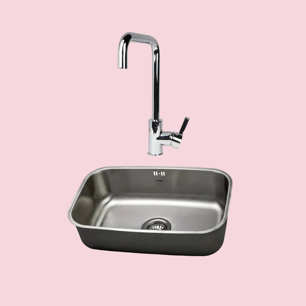 Kit Grifería Futura 2.0 + Lavaplatos Bajo Cubierta Acero Inox New City Large FDV