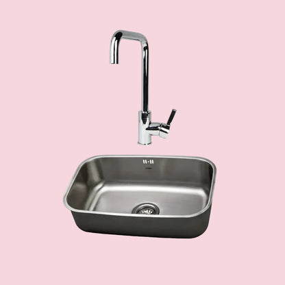 Kit Grifería Futura 2.0 + Lavaplatos Bajo Cubierta Acero Inox New City Large FDV
