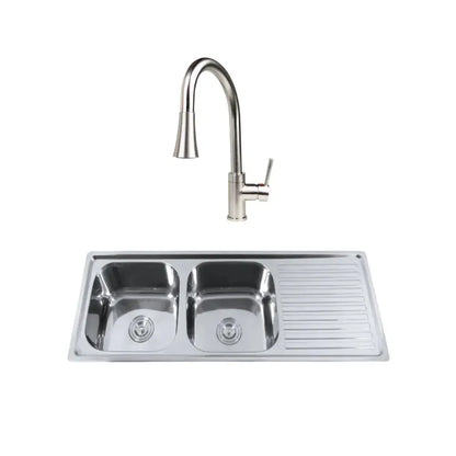 Kit Grifería Smart Pro 2.0 + Lavaplatos Sobre Cubierta Acero Inox Urban Duo FDV