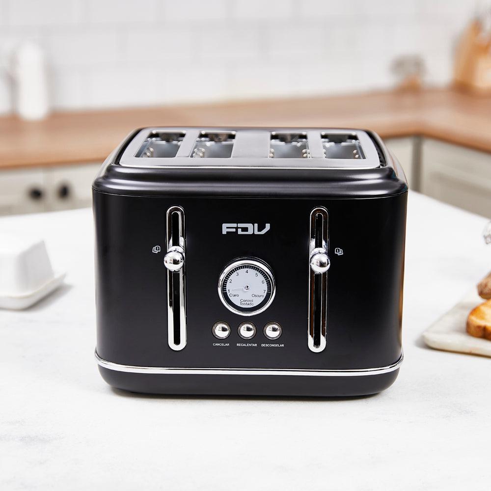 Kit Hervidor 1.7L FDV Iconic Black +Tostador 4 Rebanadas FDV Iconic Black-Kitchen Center