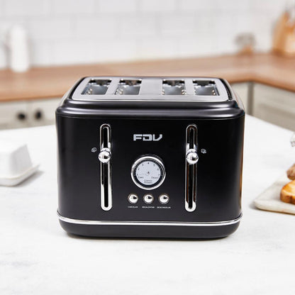 Kit Hervidor 1.7L FDV Iconic Black +Tostador 4 Rebanadas FDV Iconic Black-Kitchen Center