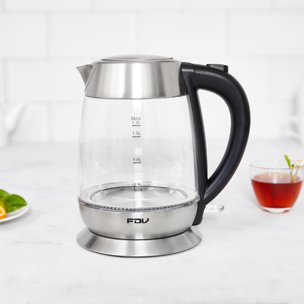 Kit Hervidor de Vidrio Crystal 1.7 Lts FDV + Tostador Flat 2.0 FDV-Kitchen Center