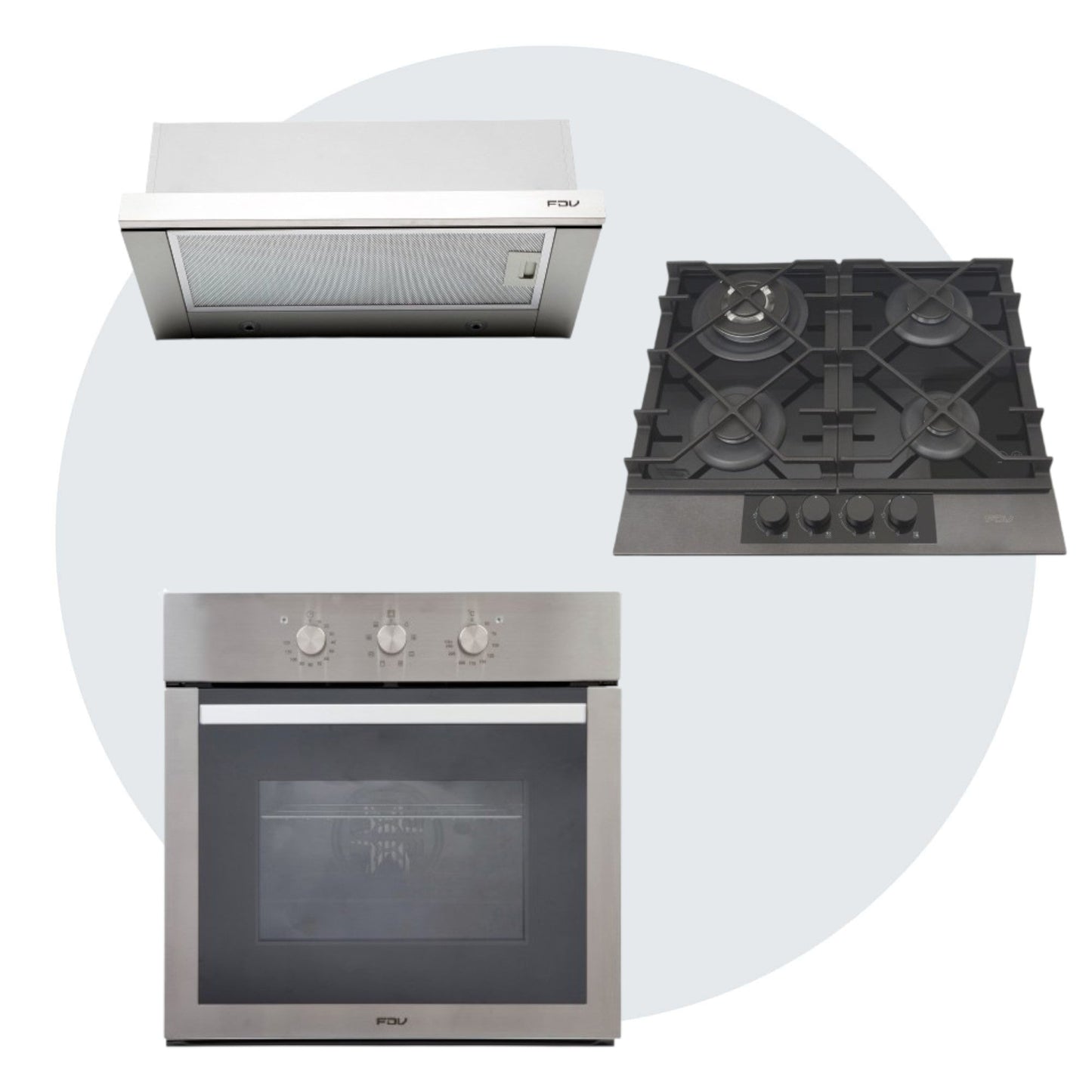 Kit Horno Elite 52 Lts + Encimera Signature 60 Natural + Campana Urban 60 FDV-Kitchen Center