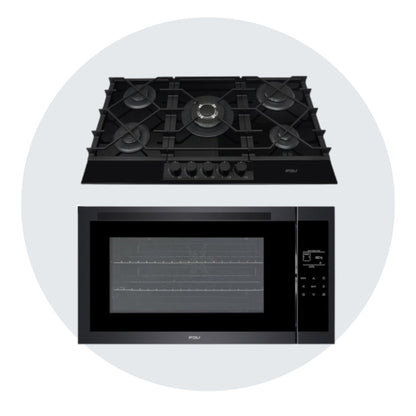 Kit Horno Empotrado Deluxe Prestige Chef 88 Lts FDV + Encimera a Gas Natural Signature 5 Quemadores 90 cm FDV-Kitchen Center