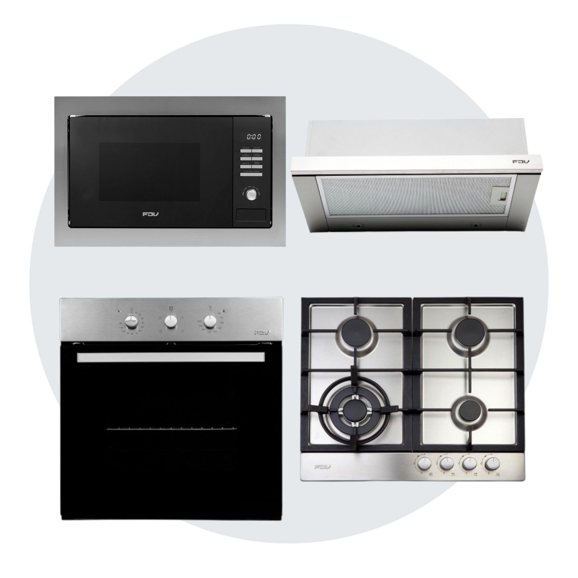 Kit Horno FDV Design + Encimera FDV Design 60 2.0 BUT + Campana FDV Ur ...