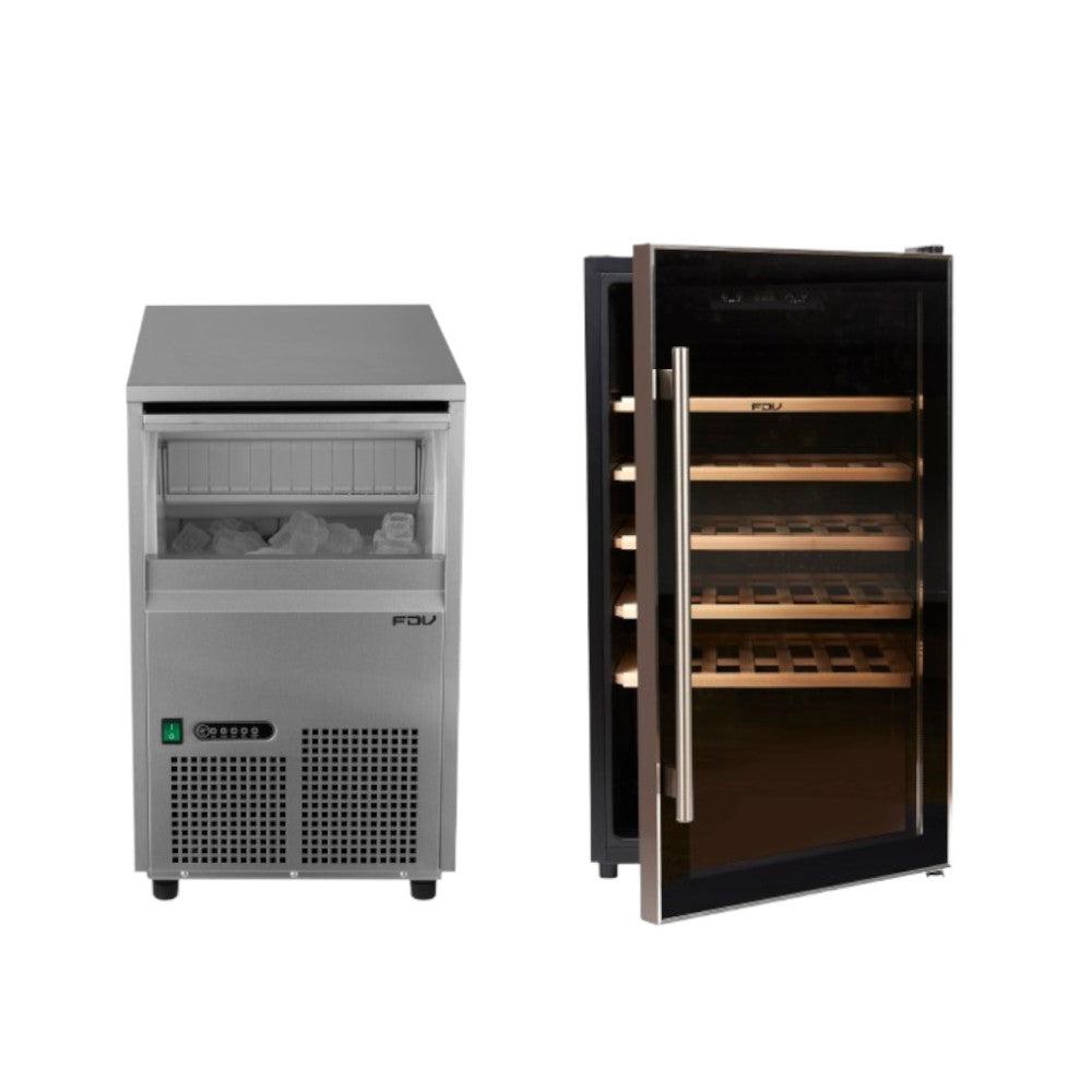 Kit IceMaker FDV ZBP22 + Enfriador de Vinos FDV Black-Kitchen Center