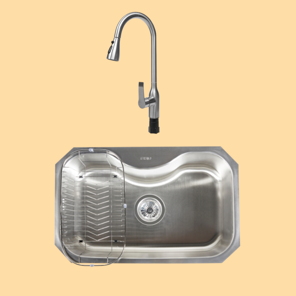 Kit Lavaplatos Acqua Bajo Cubierta + Grifería Steel FDV-Kits Lavado