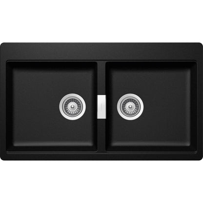 KIT Lavaplatos Horizont N-200 Magma + Bowl Grande + Bowl Pequeño + Grilla Acero Inoxidable Schock2#Negro