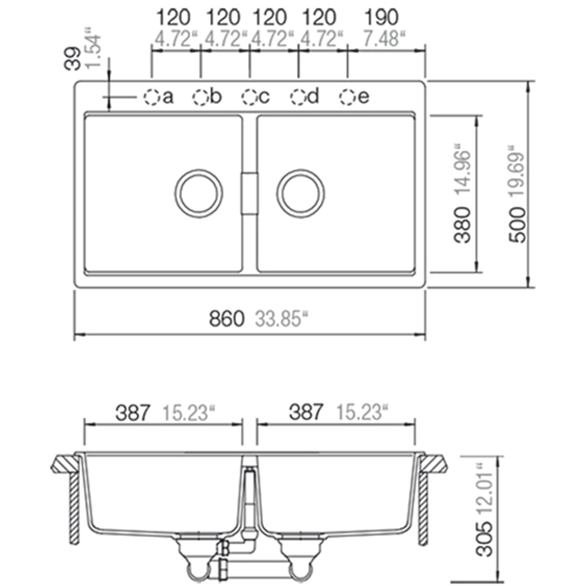 KIT Lavaplatos Horizont N200 Magma + Tabla de Madera Schock4#Negro