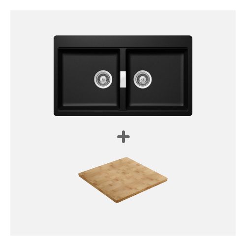 KIT Lavaplatos Horizont N200 Magma + Tabla de Madera Schock3#Negro