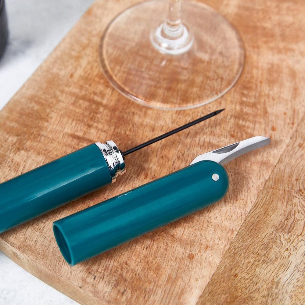 Kit Set Descorchador Dominius + Set Tabla De Aperitivo Element + 3 Cuchillos