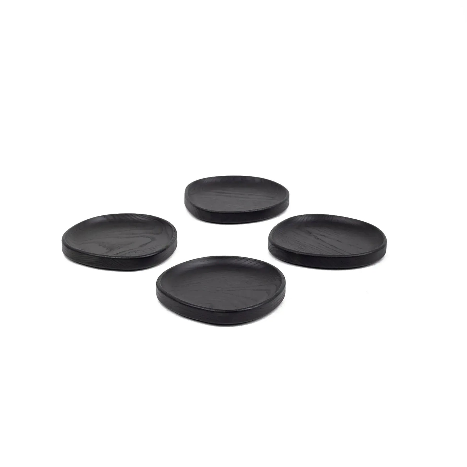 Kit Tabla Madera Negra 49 cms Coquinaria + Set 4 platos Madera Negra Coquinaria-Combinaciones y Kits