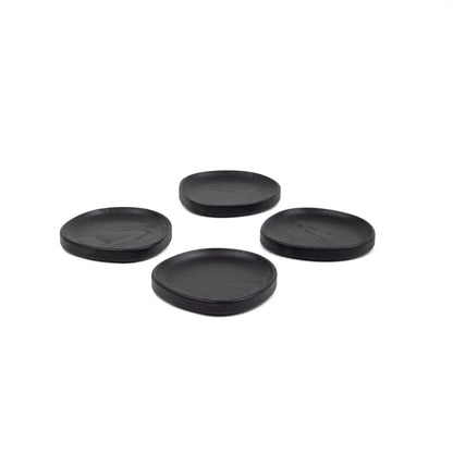 Kit Tabla Madera Negra 49 cms Coquinaria + Set 4 platos Madera Negra Coquinaria-Combinaciones y Kits