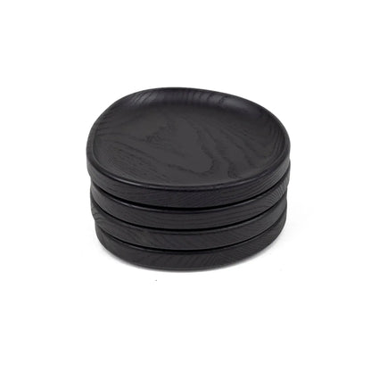Kit Tabla Madera Negra 49 cms Coquinaria + Set 4 platos Madera Negra Coquinaria-Combinaciones y Kits