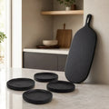Kit Tabla Madera Negra 49 cms Coquinaria + Set 4 platos Madera Negra Coquinaria-Combinaciones y Kits