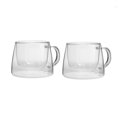 Kit Tetera de Vidrio 650 ml Coquinaria + Set 2 Mugs de Vidrio 250 ml Coquinaria
