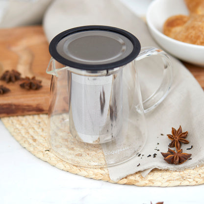 Kit Tetera de Vidrio 650 ml Coquinaria + Set 2 Mugs de Vidrio 250 ml Coquinaria