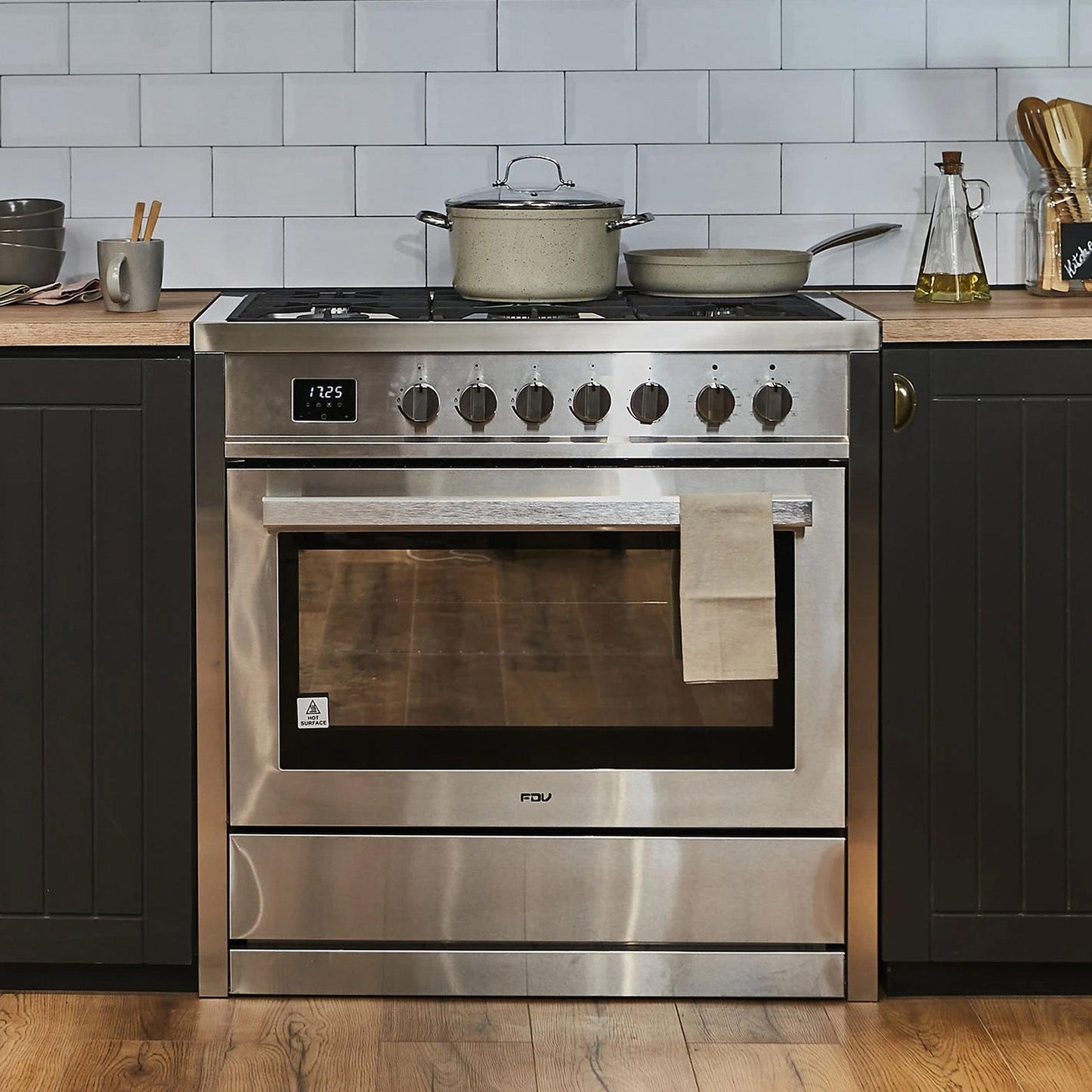 Kit Unique FDV Campana FDV Unique Inox + Cocina a Gas Natural FS Unique 90 5 Quemadores FDV