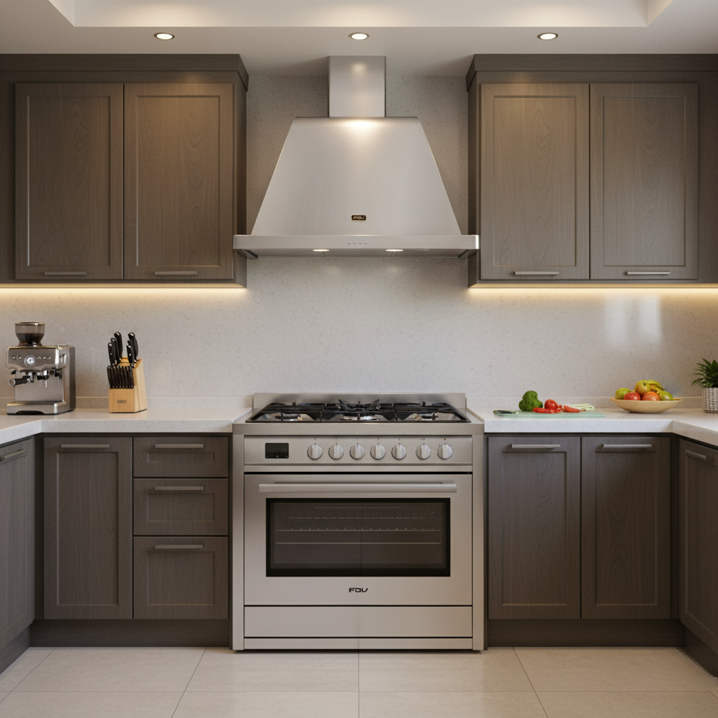 Kit Unique FDV Campana FDV Unique Inox + Cocina a Gas Natural FS Unique 90 5 Quemadores FDV