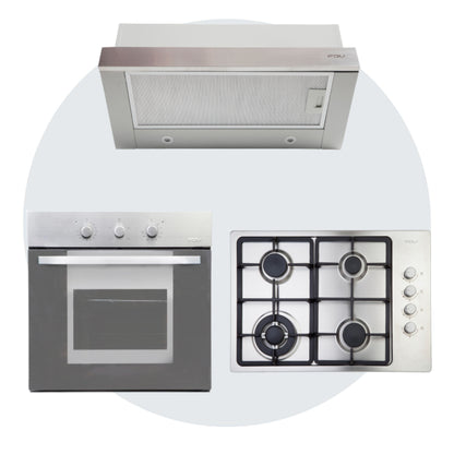 Kit Horno Elegance III 52 Lts + Campana Easy Flow 60cm + Encimera Design 4T Licuado FDV-Kitchen Center