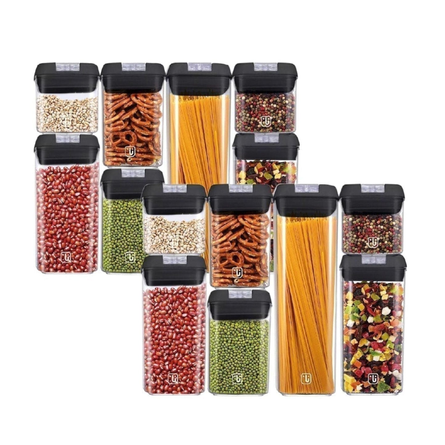 Pack 14 Contenedores Herméticos Plásticos Simplit3#Negro