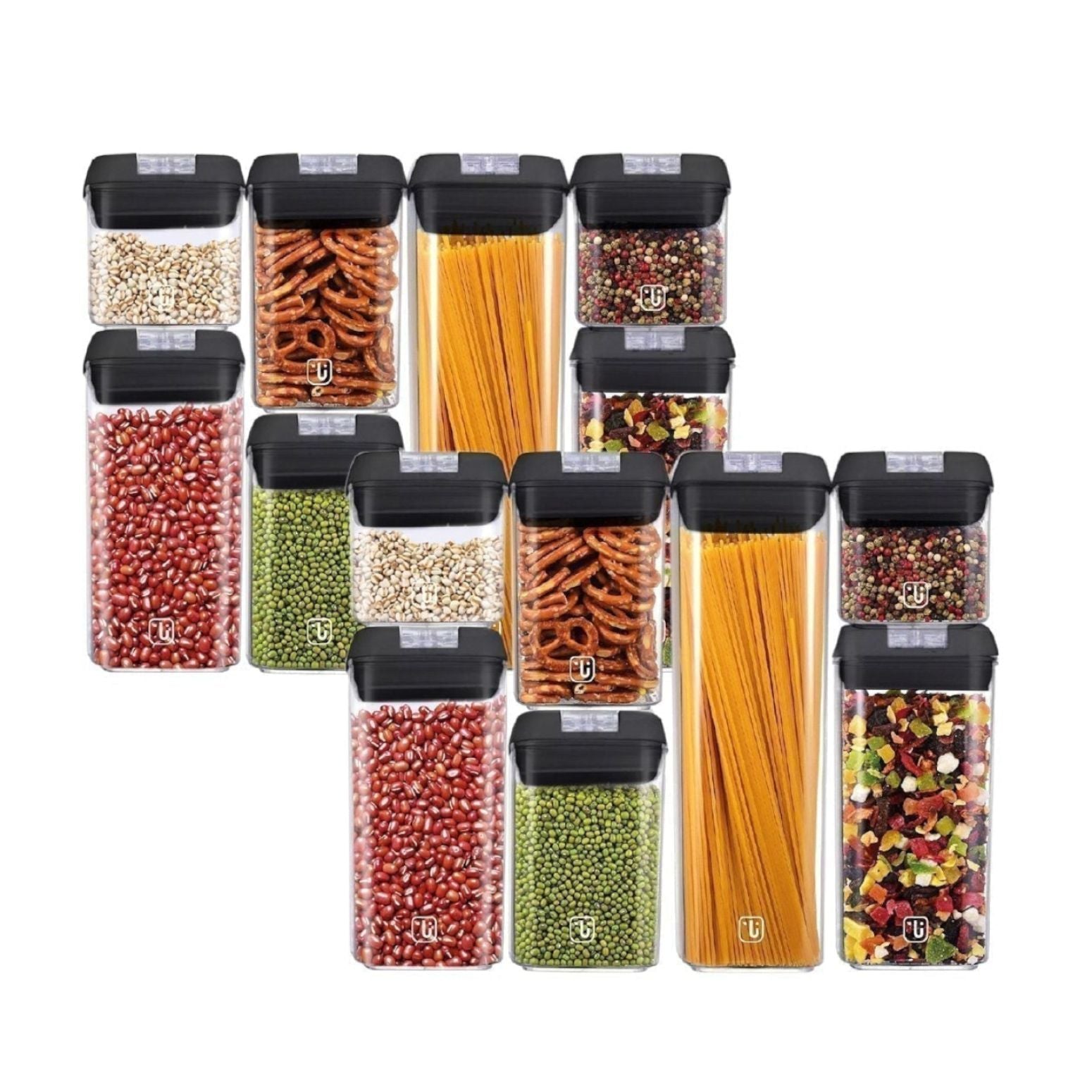 Pack 14 Contenedores Herméticos Plásticos Simplit3#Negro