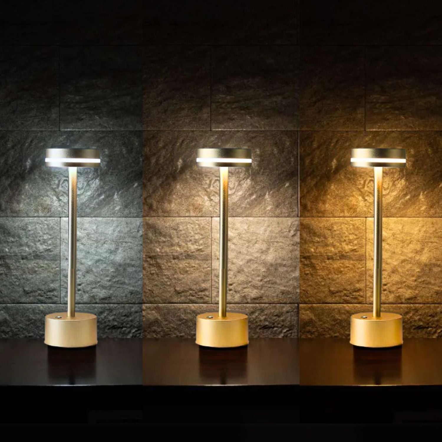 Lámpara de Mesa Led Alta Recargable Santú Home & Deco5#Dorado