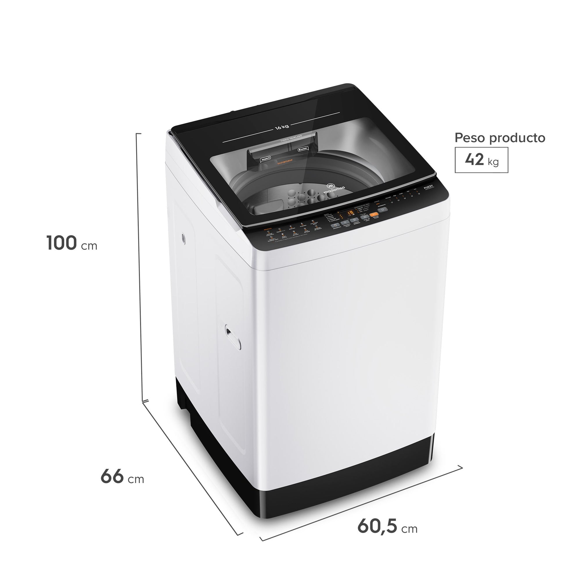 Lavadora Automática 16Kg Carga Superior MDWMT16W Mademsa-Lavadoras