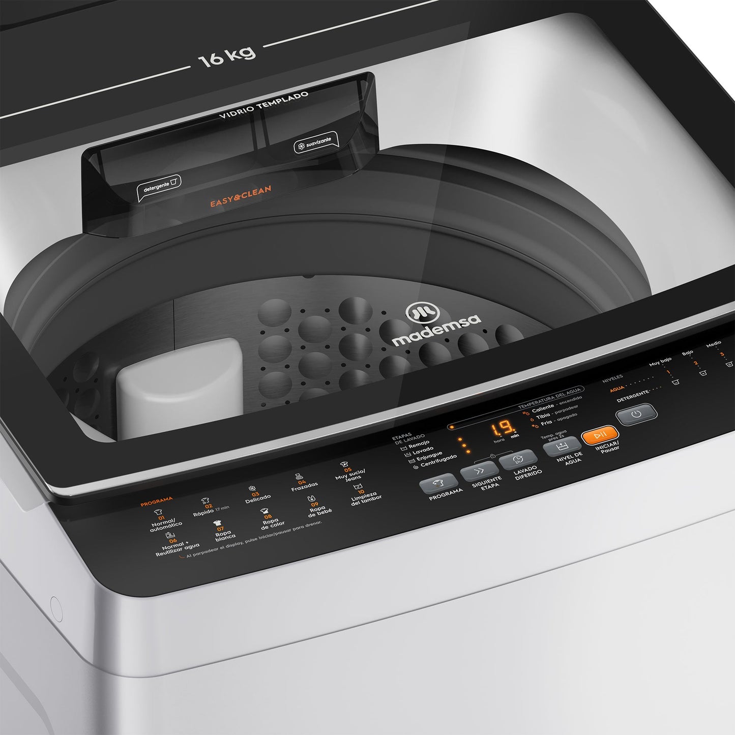 Lavadora Automática 16Kg Carga Superior MDWMT16W Mademsa-Lavadoras
