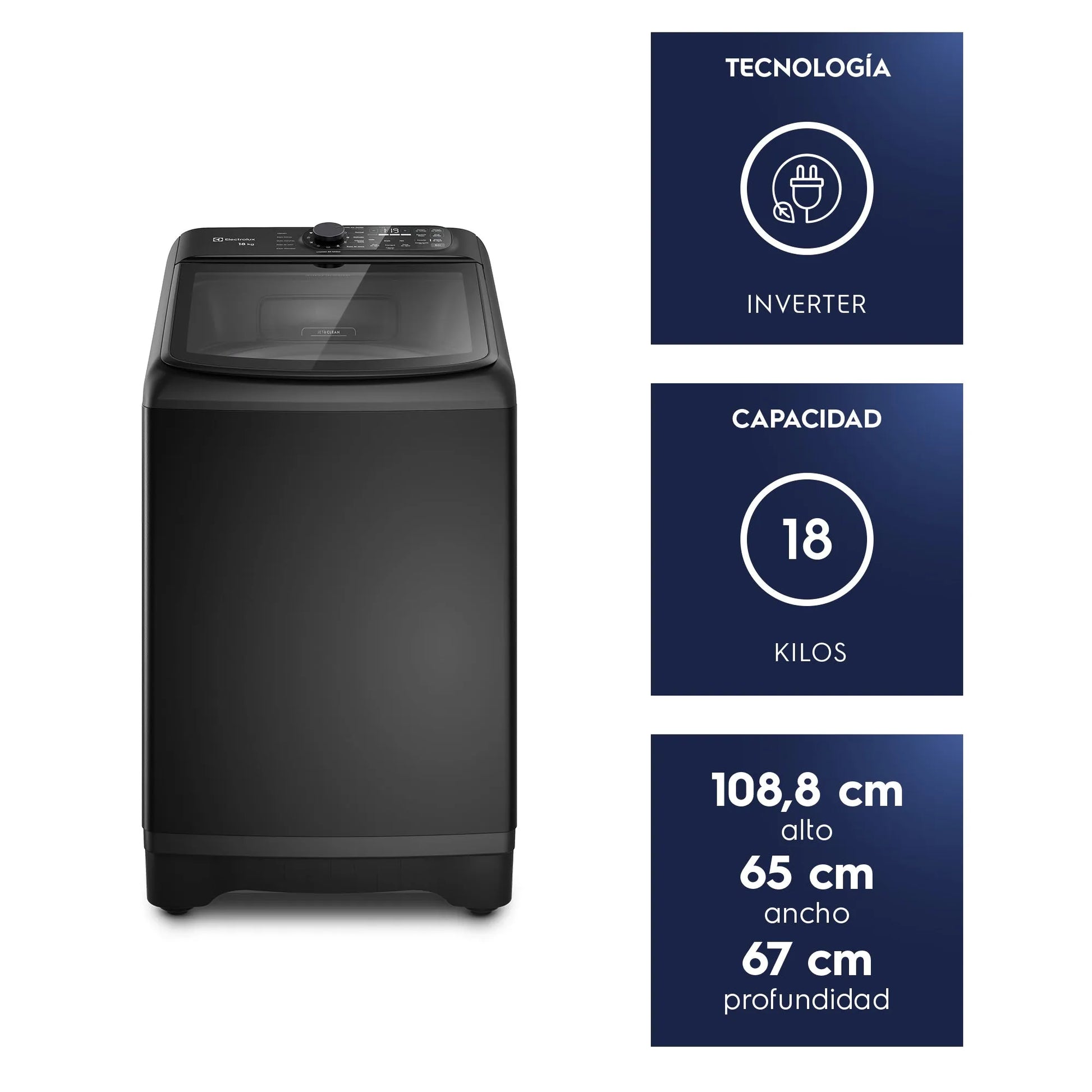Lavadora Automática 18kg Carga Superior Inverter EMTL18IB Electrolux-Lavadoras