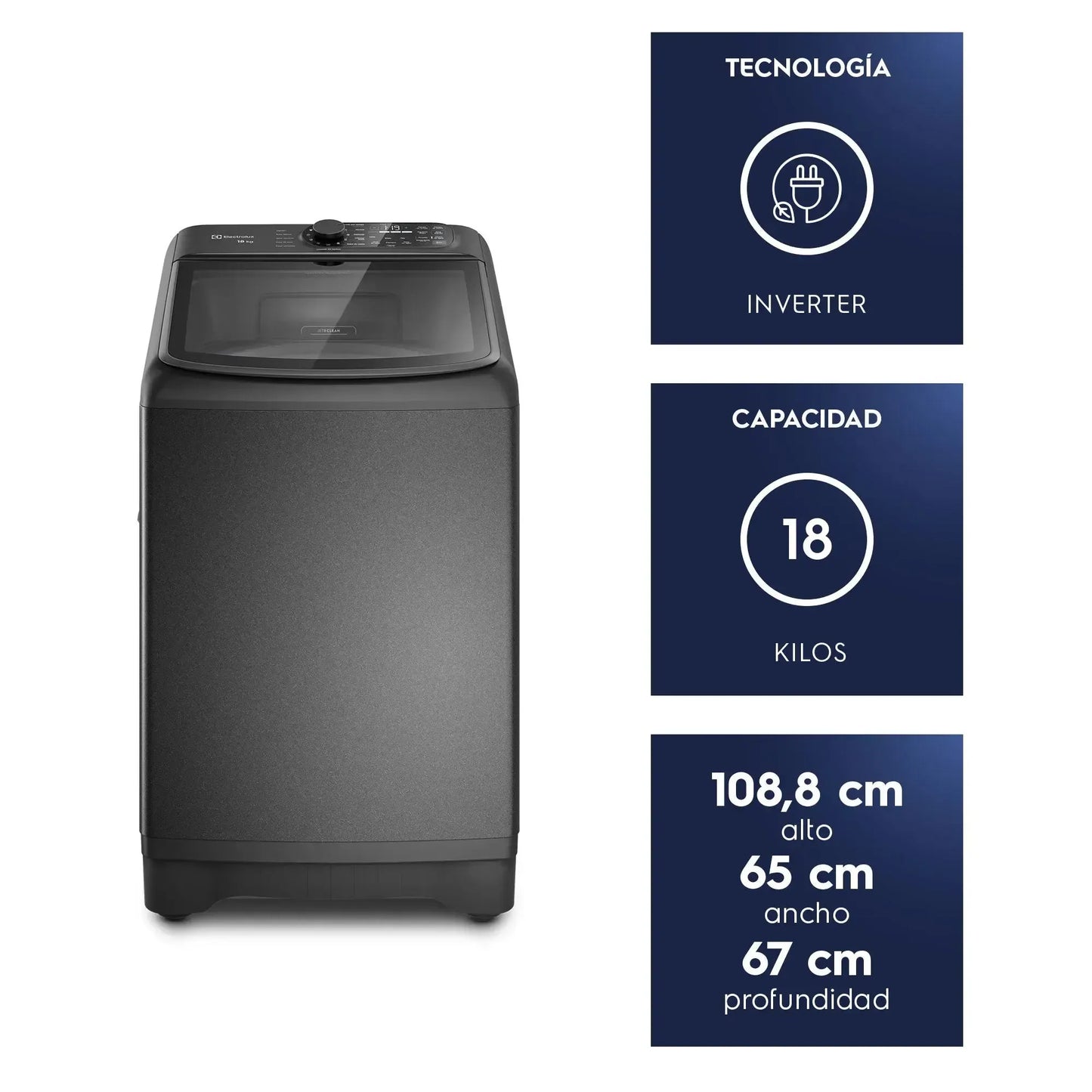 Lavadora Automática 18kg Carga Superior Inverter EMTL18IO Electrolux-Lavadoras