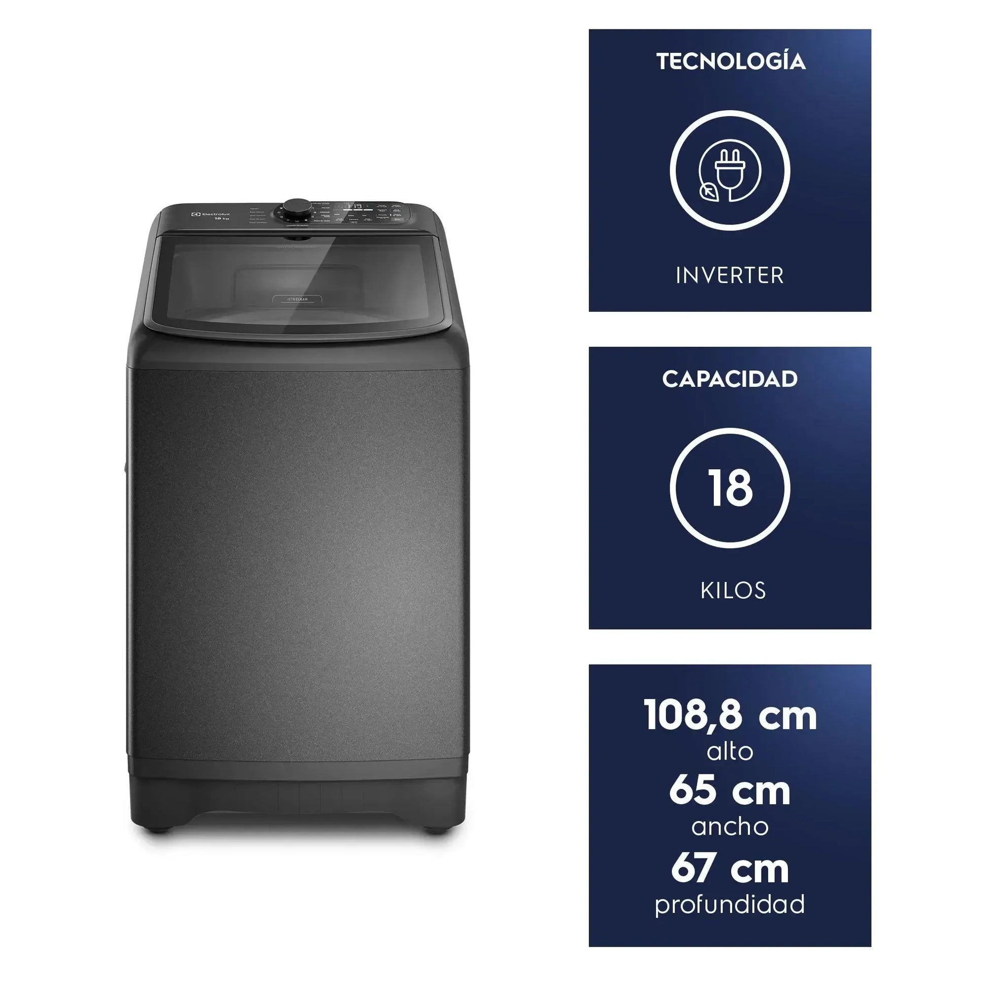Lavadora Automática 18kg Carga Superior Inverter EMTL18IO Electrolux-Lavadoras