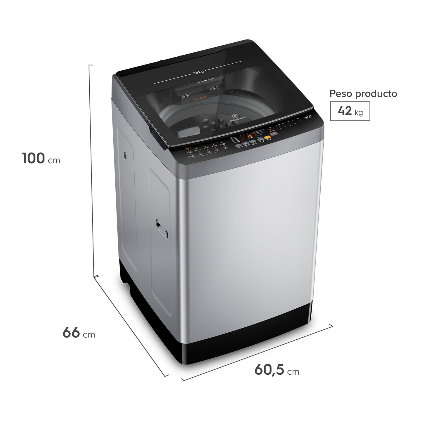 Lavadora Automática 18Kg Carga Superior MDWMT18S Mademsa-Lavadoras