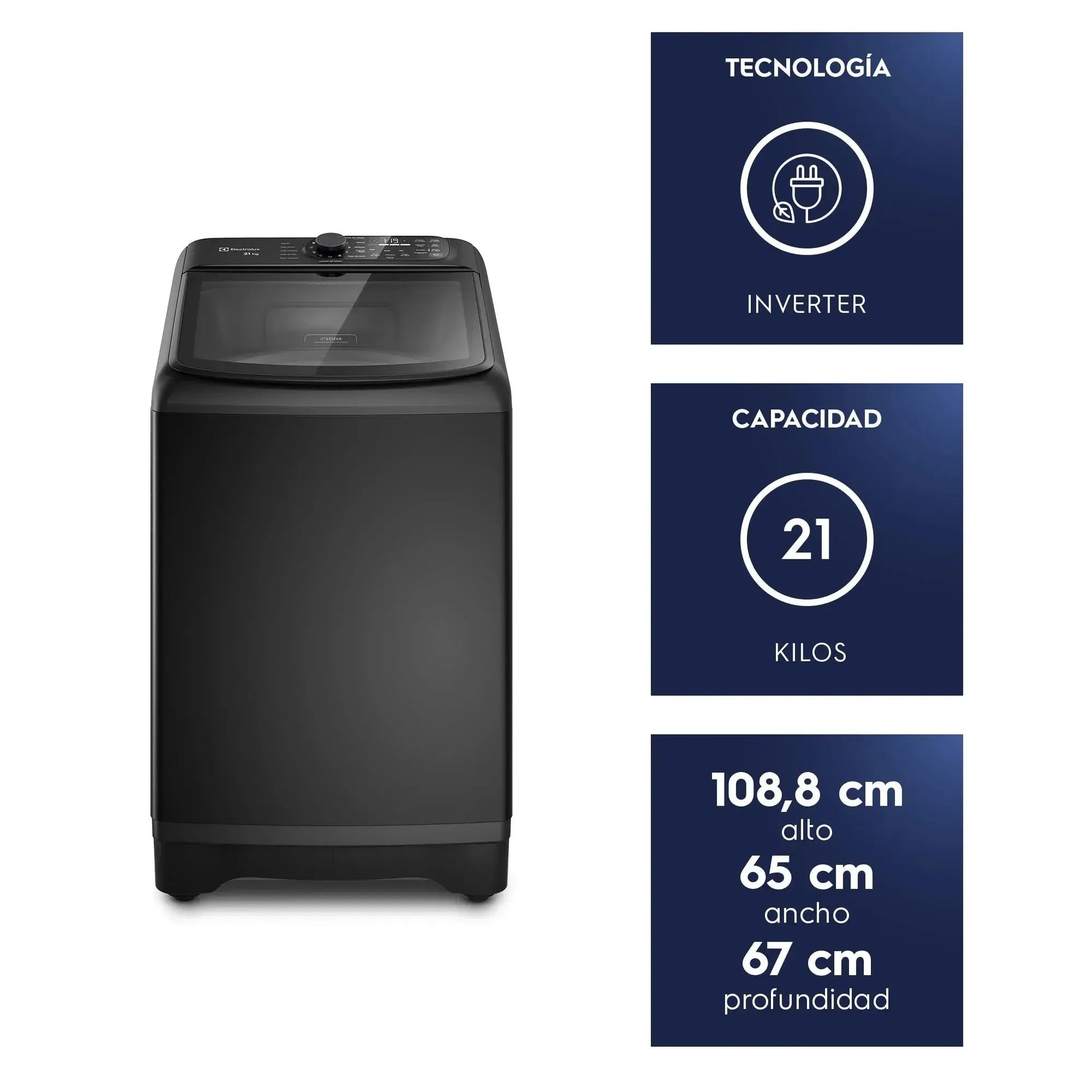 Lavadora Automática 21kg Carga Superior Inverter EMTL21IB Electrolux-Lavadoras