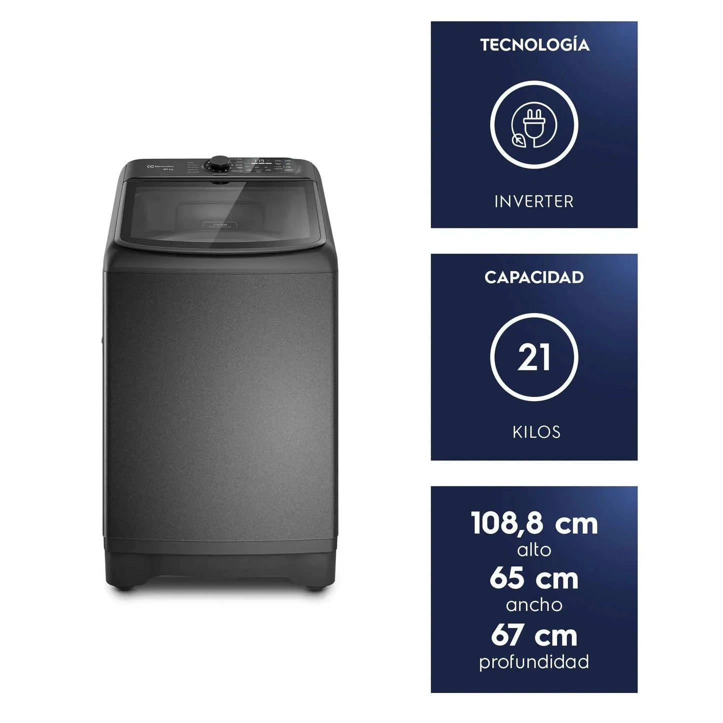 Lavadora Automática 21kg Carga Superior Inverter EMTL21IO Electrolux-Lavadoras