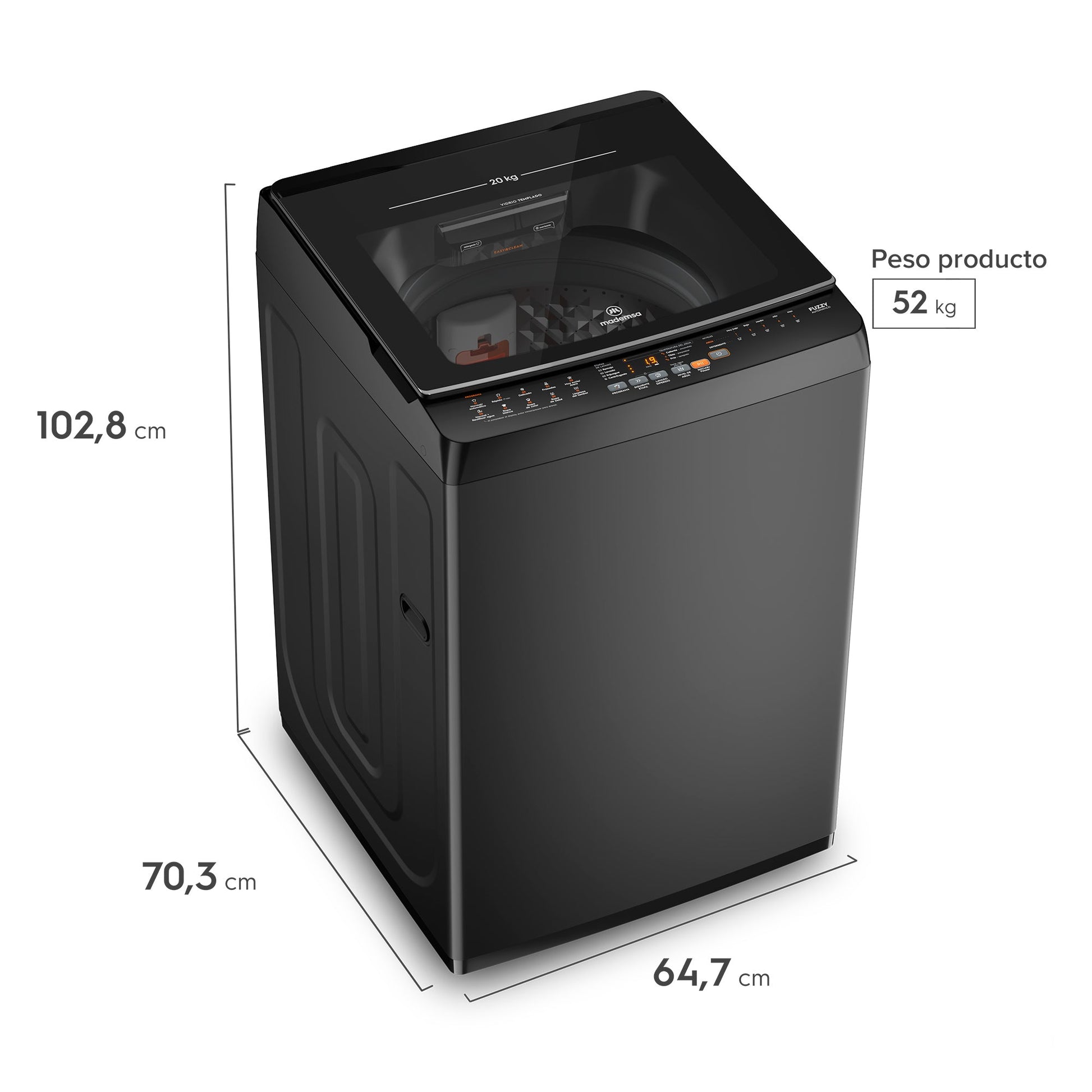 Lavadora Automática 21Kg Carga Superior MDWMT21O Mademsa-Lavadoras