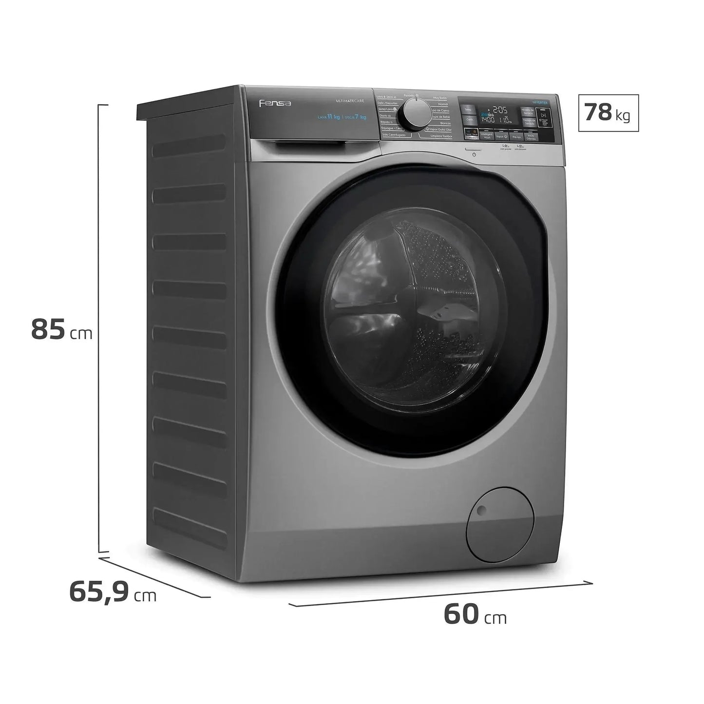 Lavadora Secadora 11 Kg Carga Frontal Lavado Inteligente y UltraMix 11WD Fensa3#Silver