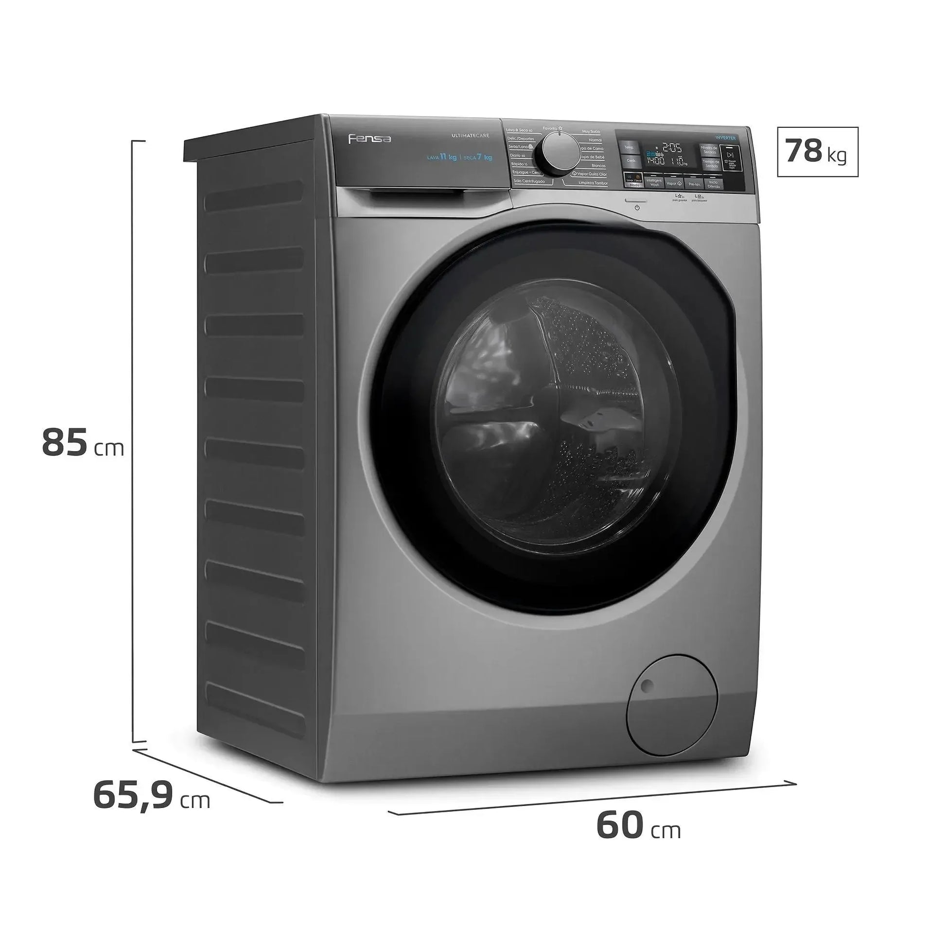 Lavadora Secadora 11 Kg Carga Frontal Lavado Inteligente y UltraMix 11WD Fensa3#Silver