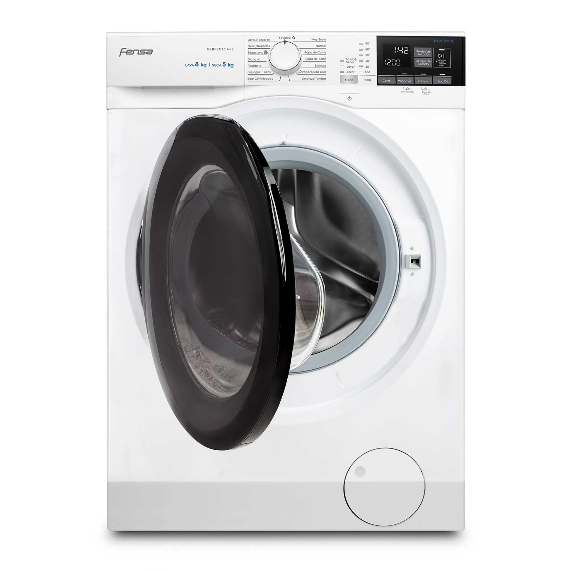 Lavadora Secadora 8Kg Carga Frontal Vapour Care y AutoSense 8WD Fensa5#Blanco