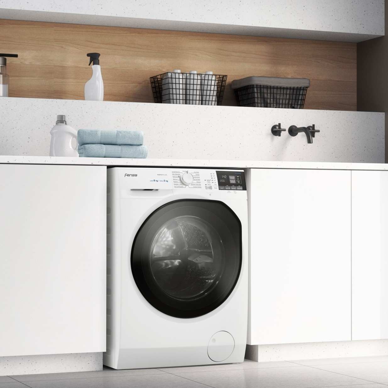 Lavadora Secadora 8Kg Carga Frontal Vapour Care y AutoSense 8WD Fensa1#Blanco