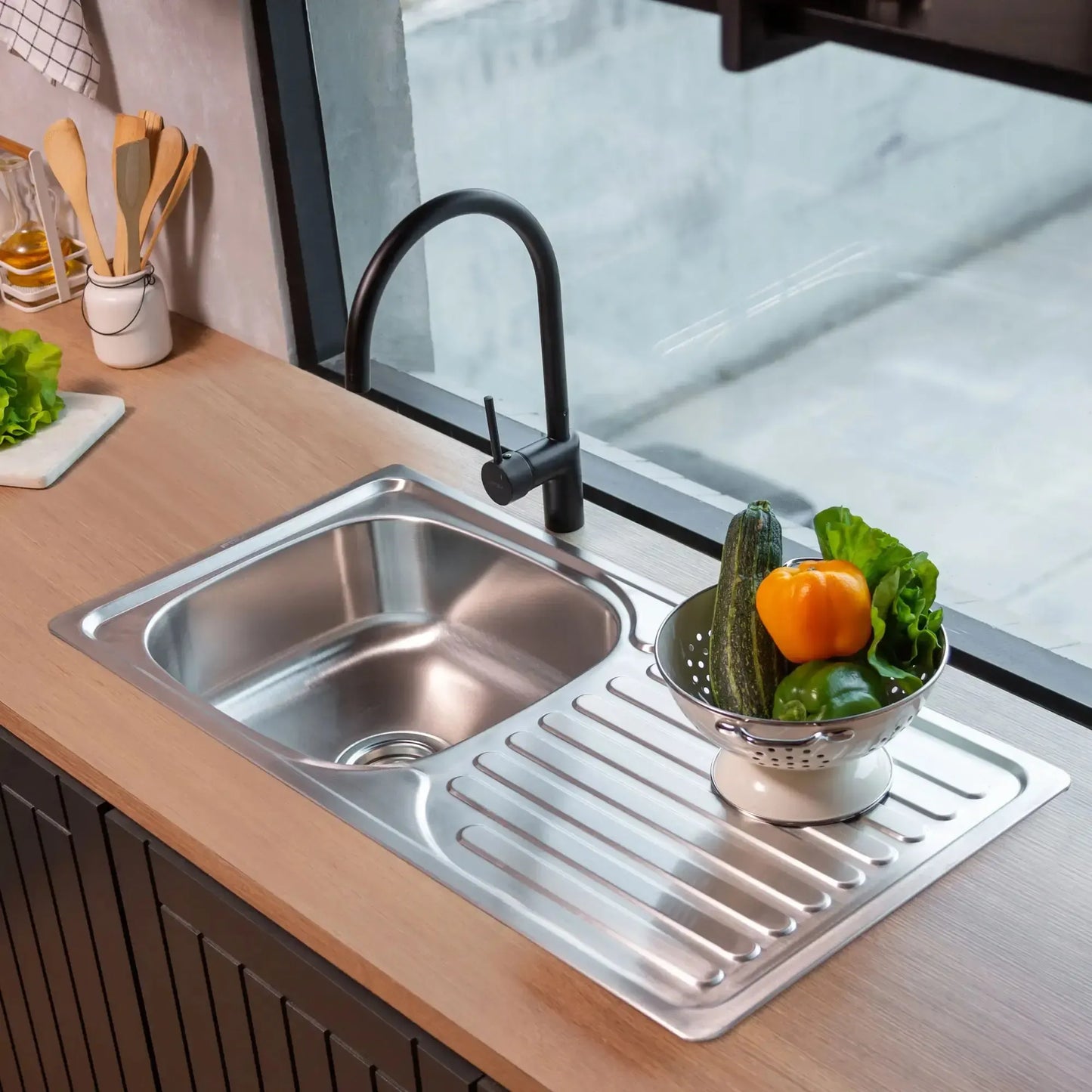 Lavaplatos Sobre Cubierta Acero Inox Urban Single FDV