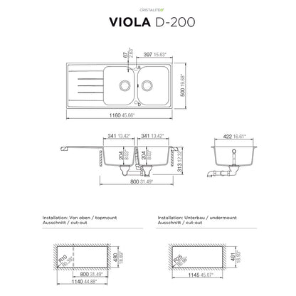 Lavaplatos Viola D 200 Schock6#Negro