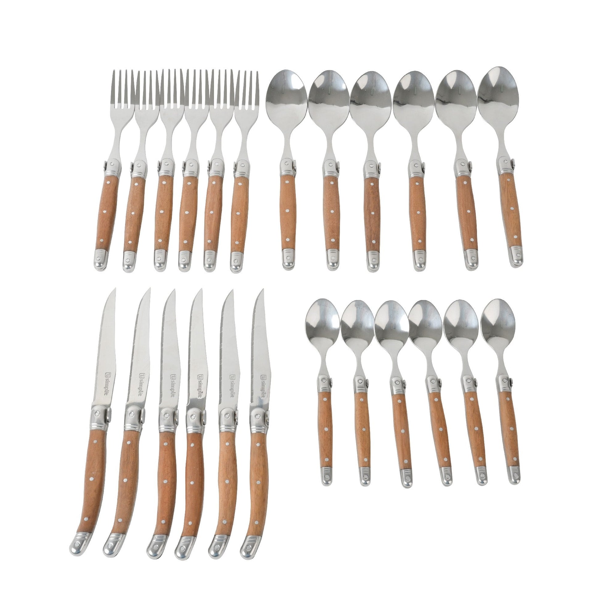 Set de cuchilleria 24 pcs Cubiertos Le Mans Simplit7#Sin color