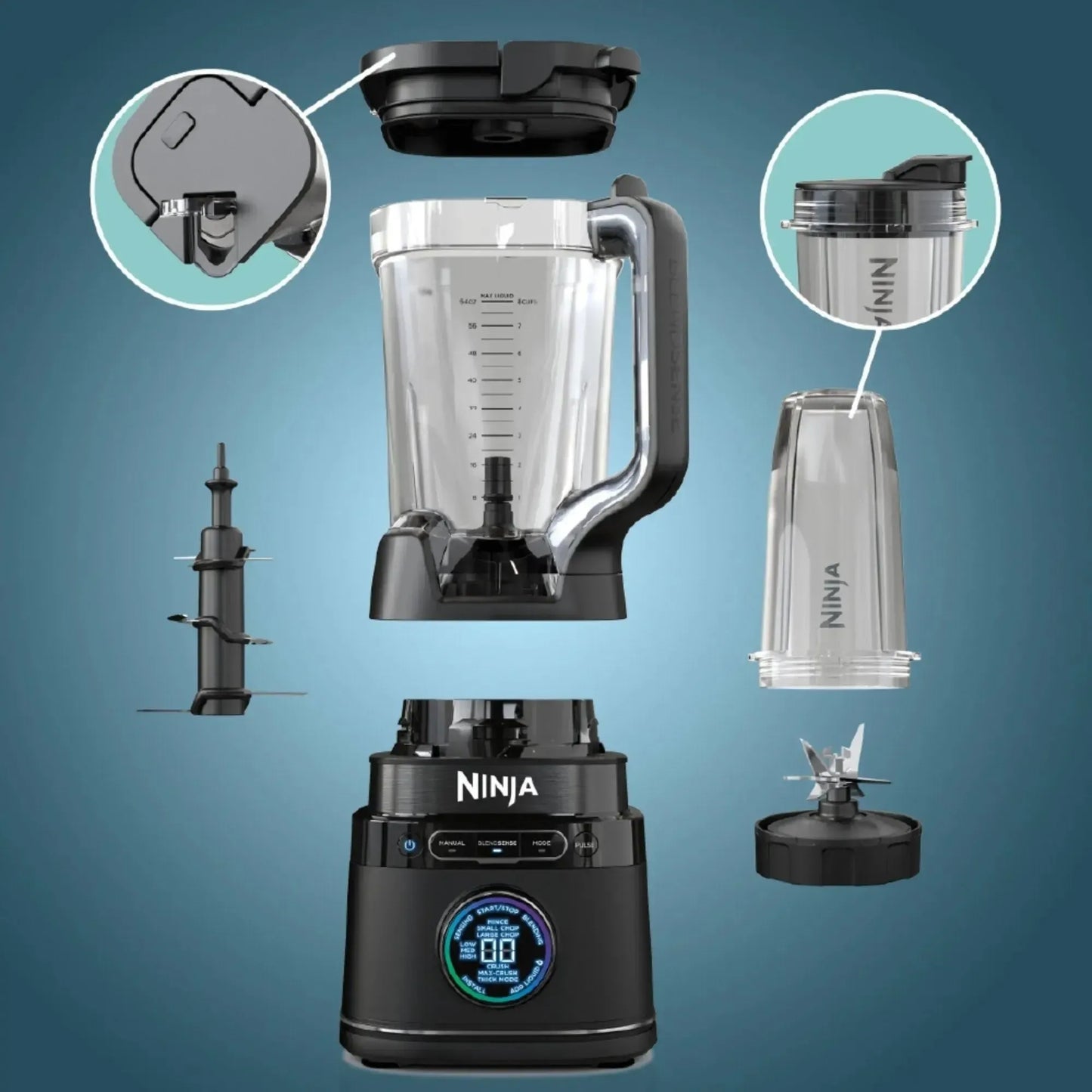 Licuadora 2 En 1 Detect Power Pro Blendsense Ninja2#Negro