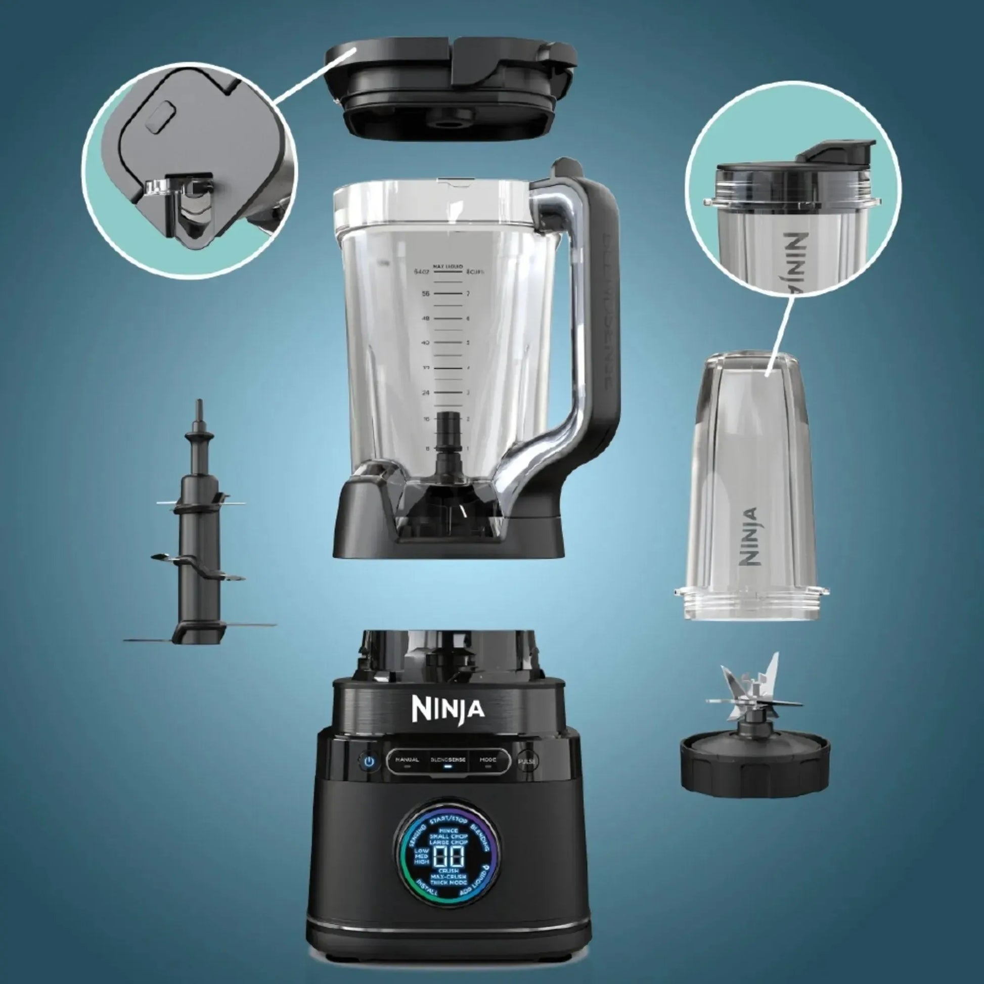 Licuadora 2 En 1 Detect Power Pro Blendsense Ninja2#Negro