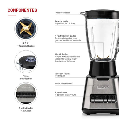 Licuadora 6 Velocidades TH-410Vi Thomas9#Negro