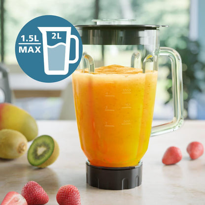 Licuadora HR2263/90 Jarra de Vidrio 2 Lts Serie 3000 Philips4#Negro