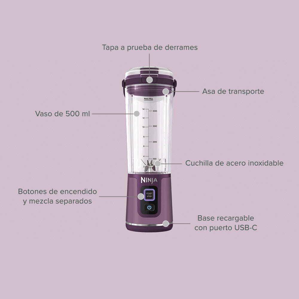 Licuadora Portátil Blast Passion Fruit Ninja6#Morado