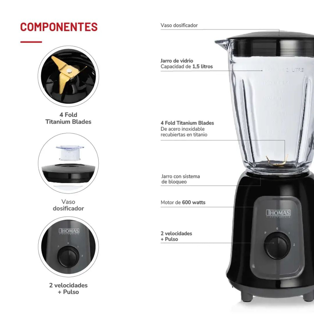 Licuadora TH-330V Thomas8#Negro